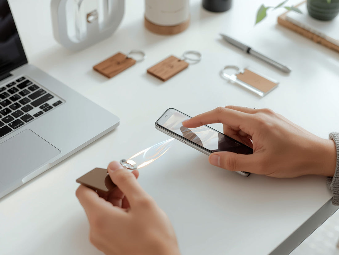 person-tapping-keychain